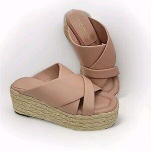 Andre Assous Pink Espadrilles with Jute Platform